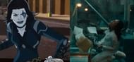 Shriek in "The Ultimate Spider-Man", and Shriek (played by Naomi Harris) in the trailer. (Image via: DisneyXD/ Marvel, and Sony Pictures Entertainment)